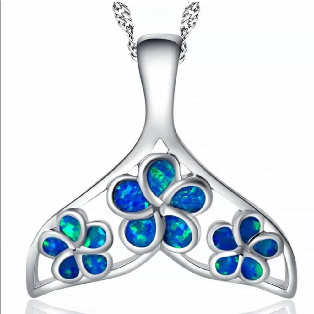 BRAND NEW 925 BLUE OPAL WHALE TAIL